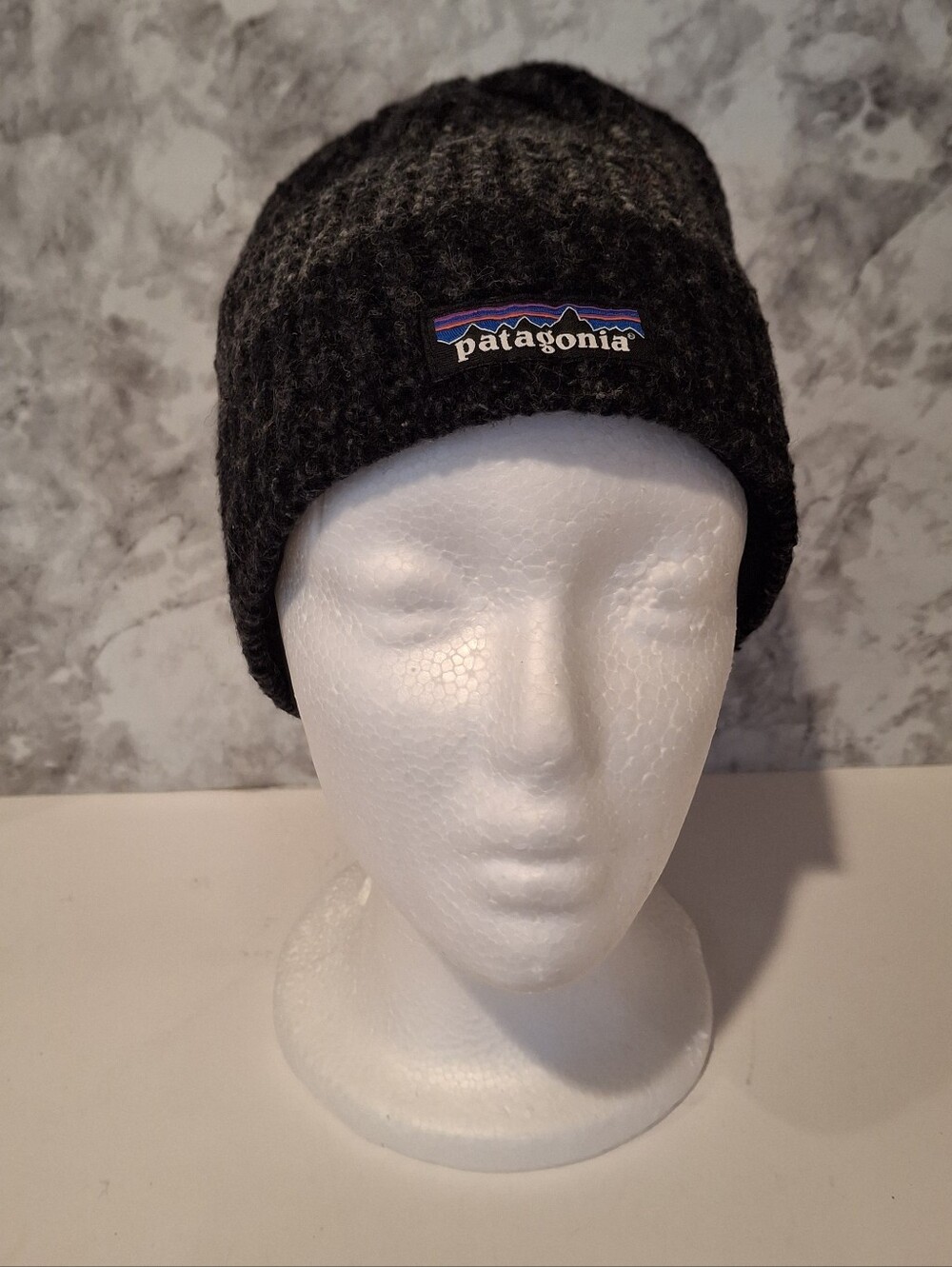 Patagonia Speedway Beanie Forge Grey Wool Blend Fleece Lined Winter Hat OSFM